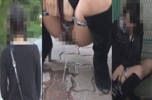綺麗なお姉さんの野外排泄に遭遇!我慢できなかったの・・・