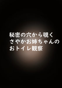 2次元キャラトイレ覗き見!秘密の穴から覗くさやかお姉ちゃん和式姿