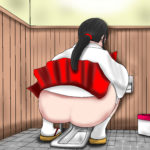 2次元 巫女さんJDのうんこトイレお尻むき出し編!