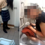 真横和式トイレ盗撮!ポニテの可愛い子が糞張りますw